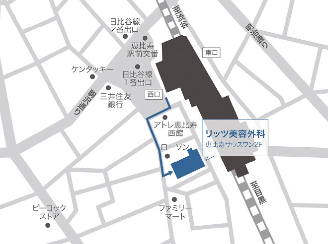 リッツ美容外科東京院の地図
